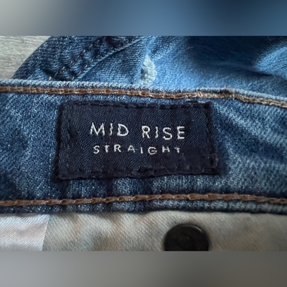 Lucky Brand Mid Rise Straight Cigarette Jeans w Exposed Button Fly. Size 8 - Picture 9 of 10